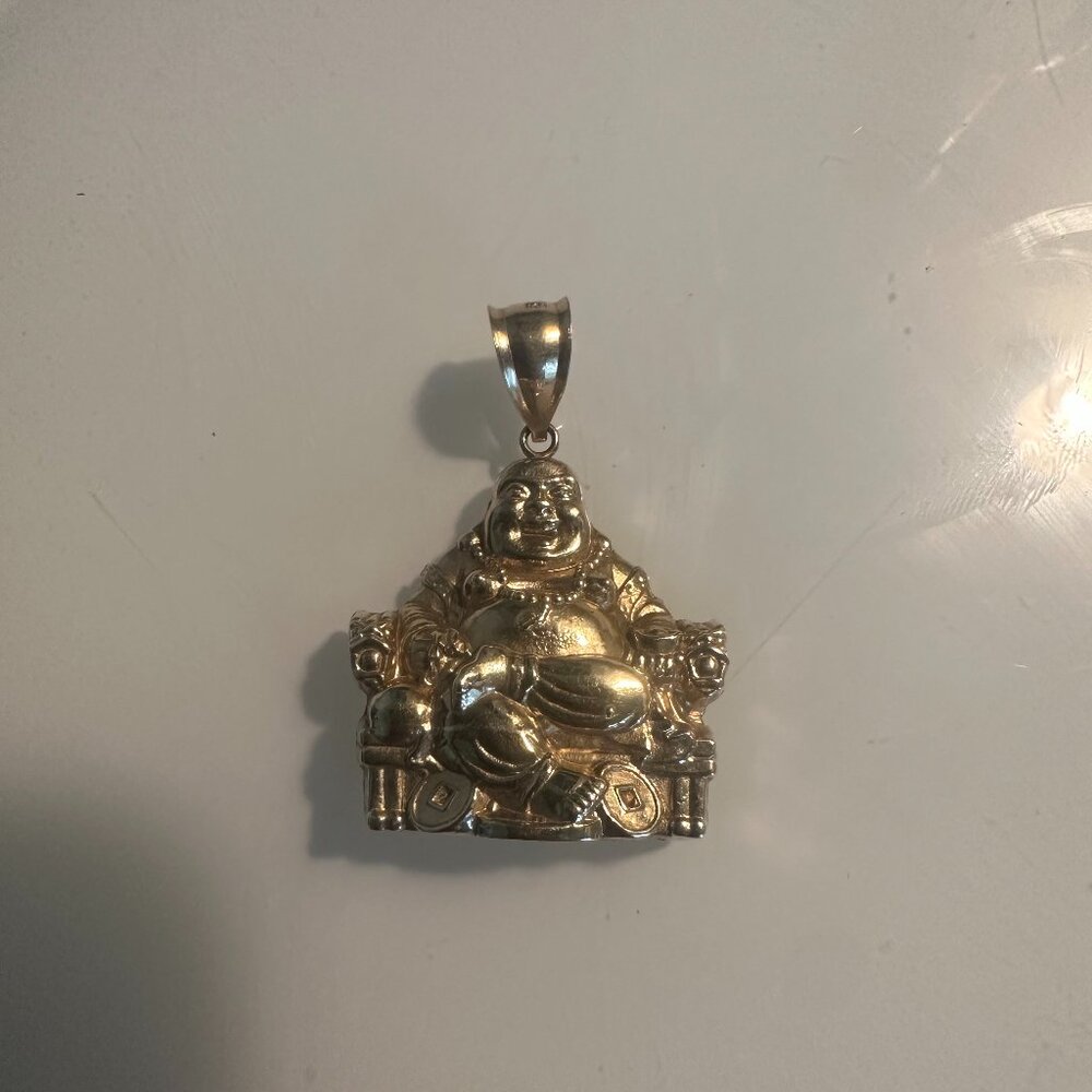 Buddha Pendant Necklace 10K Gold